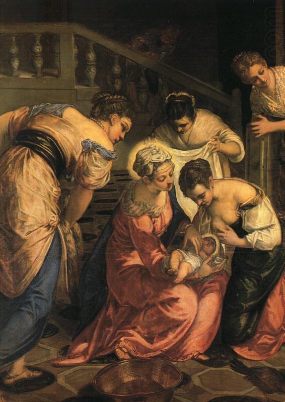 TINTORETTO, Jacopo The Birth of John the Baptist, detail ar